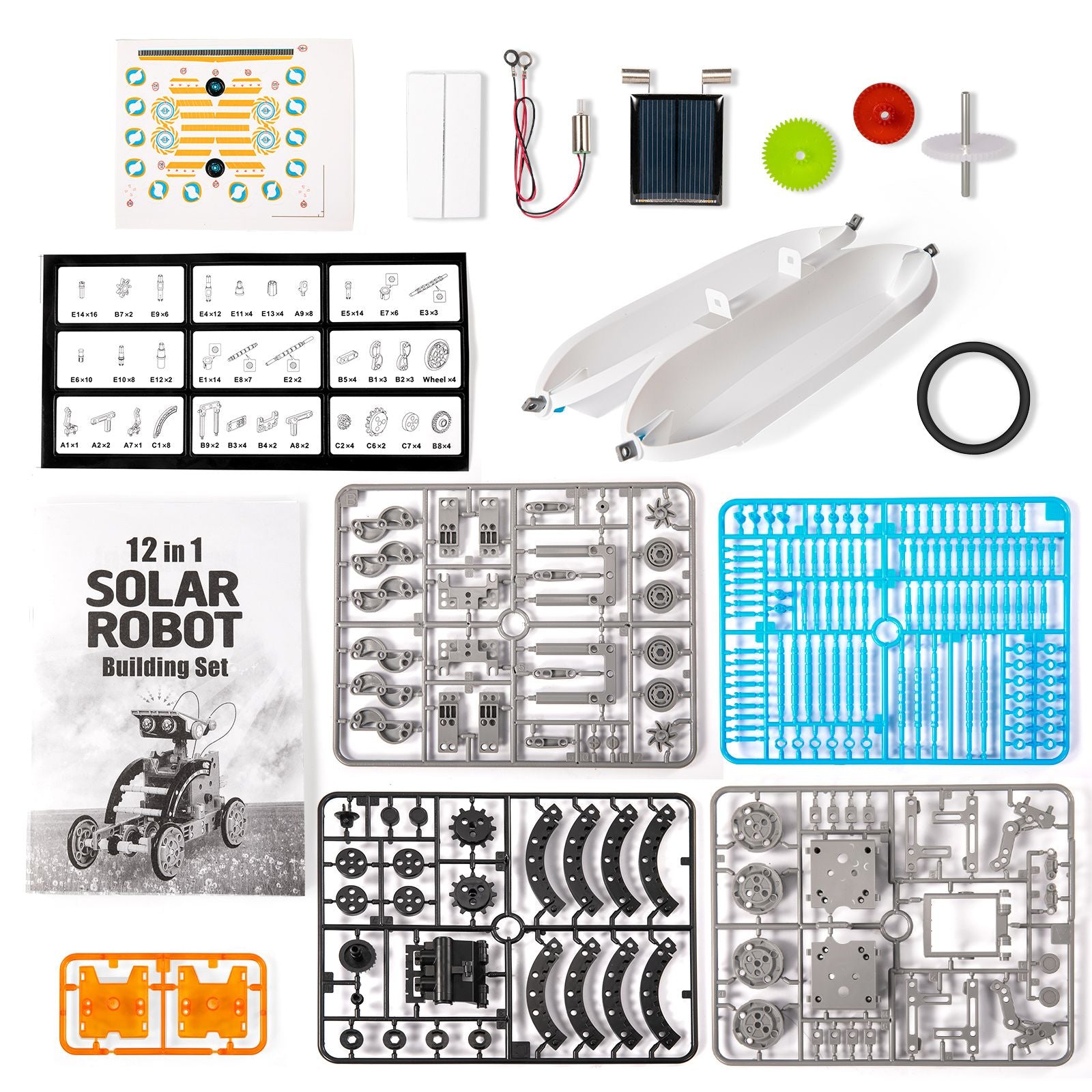 STEM Solar Robot Kit For Kids, 12-in-1 Educational STEM Science Experiment Toys, Solar Powered Building Kit DIY For 8 9 10 11 12 13 Years Old Boys & Girls Kids Toy