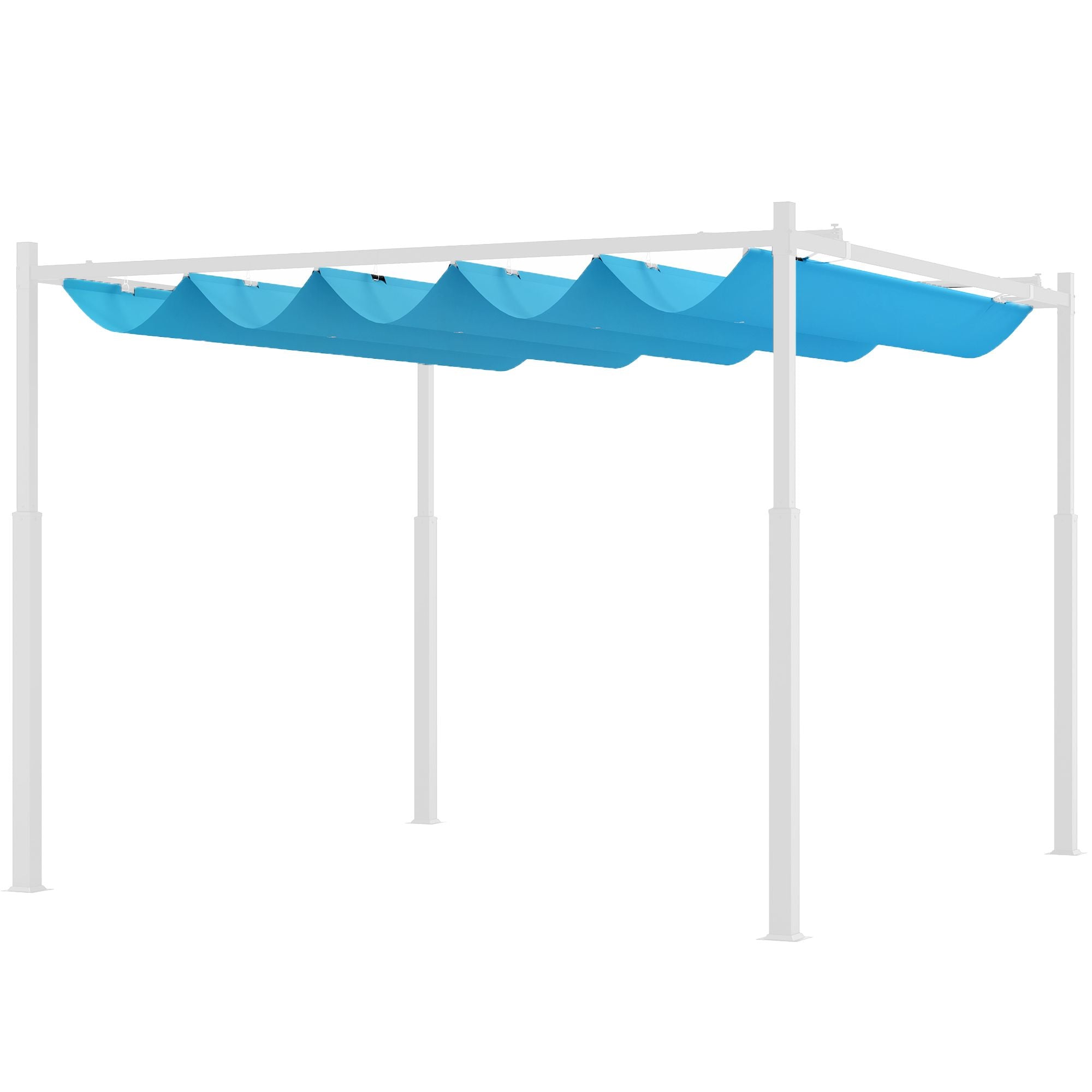 10' x 10' Retractable Pergola Canopy with Magnetic Fixture, UPF30+ Outdoor Pergola, Blue