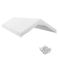 19.7' x 9.7' Carport Replacement Canopy UV Resistant Garage Car Cover with Ball Bungee Cords White