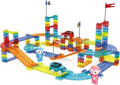 Race Car Track Building Block Educational Toy Set | Magnetic Tiles Magnet Playset | STEM Learning Construction Kit | Hand-Eye Coordination | Brain Development | 154 PCS
