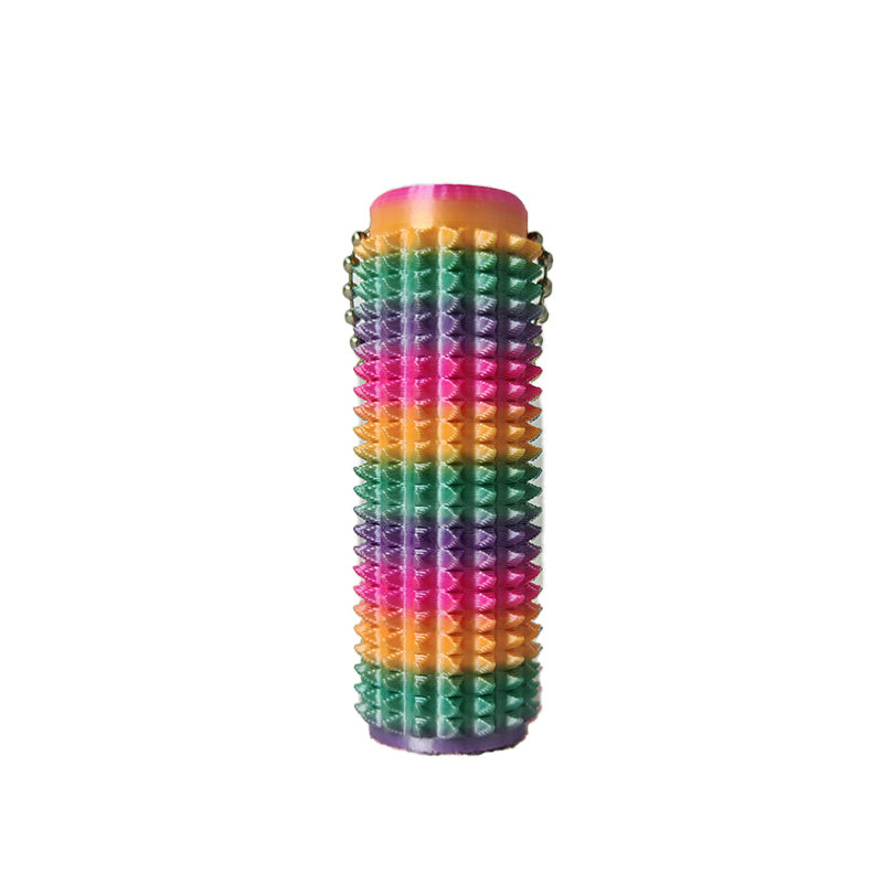 Rainbow Textured Silicone Fidget Stress Relief Keychain - Portable Palm Massager for Anxiety, Focus & Relaxation, Perfect for Travel, Work & School, Sensory Toy Gift
