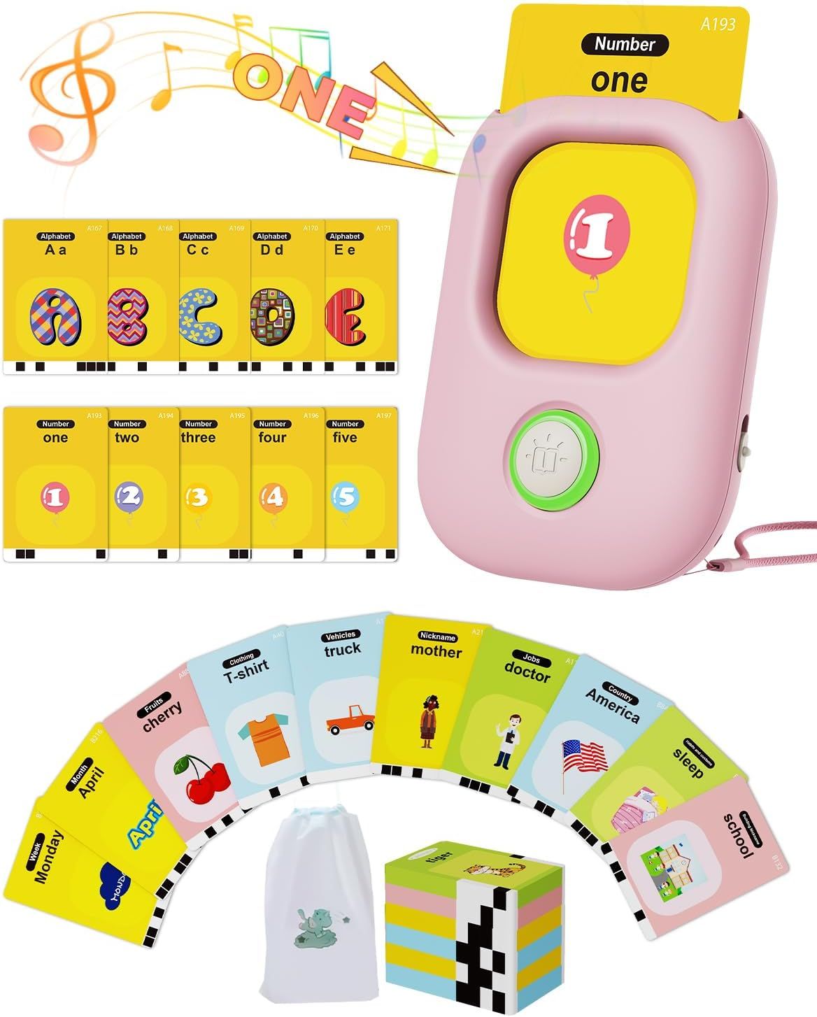 Talking Flash Cards,Kids Toddler Flash Cards with 224 Sight Words,Montessori Toys,Autism Sensory Toys,Speech Therapy Toys,Learning Educational Gifts for Age 1 2 3 4 5 Years Old Boys and Girls