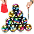 10Pcs Rainbow Hematite Magnetic Stone Kit, DIY Round Polished Magnets for Home Office Kitchen, Educational Science Kit for Wall Stickers, Building Gadgets for Gift