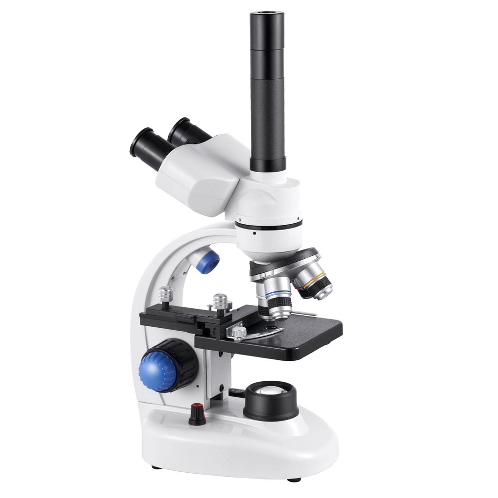 Trinocular Microscope, 40-5000X Magnification, Professional Compound Microscope for Adult with Phone Adapter, LED Light, Aluminum Alloy Body, for Lab, School, Home, Education