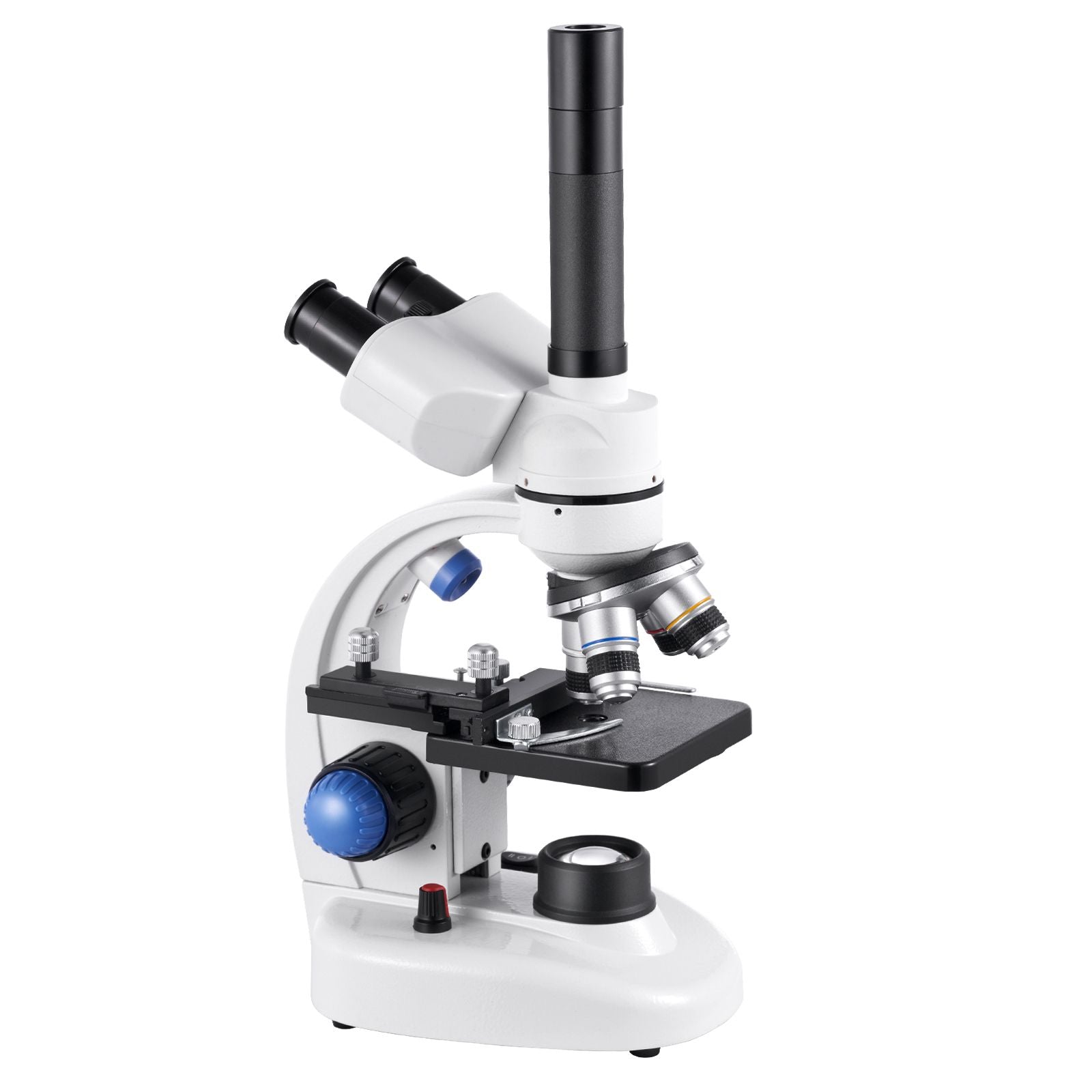 Trinocular Microscope, 40-5000X Magnification, Professional Compound Microscope for Adult with Phone Adapter, LED Light, Aluminum Alloy Body, for Lab, School, Home, Education
