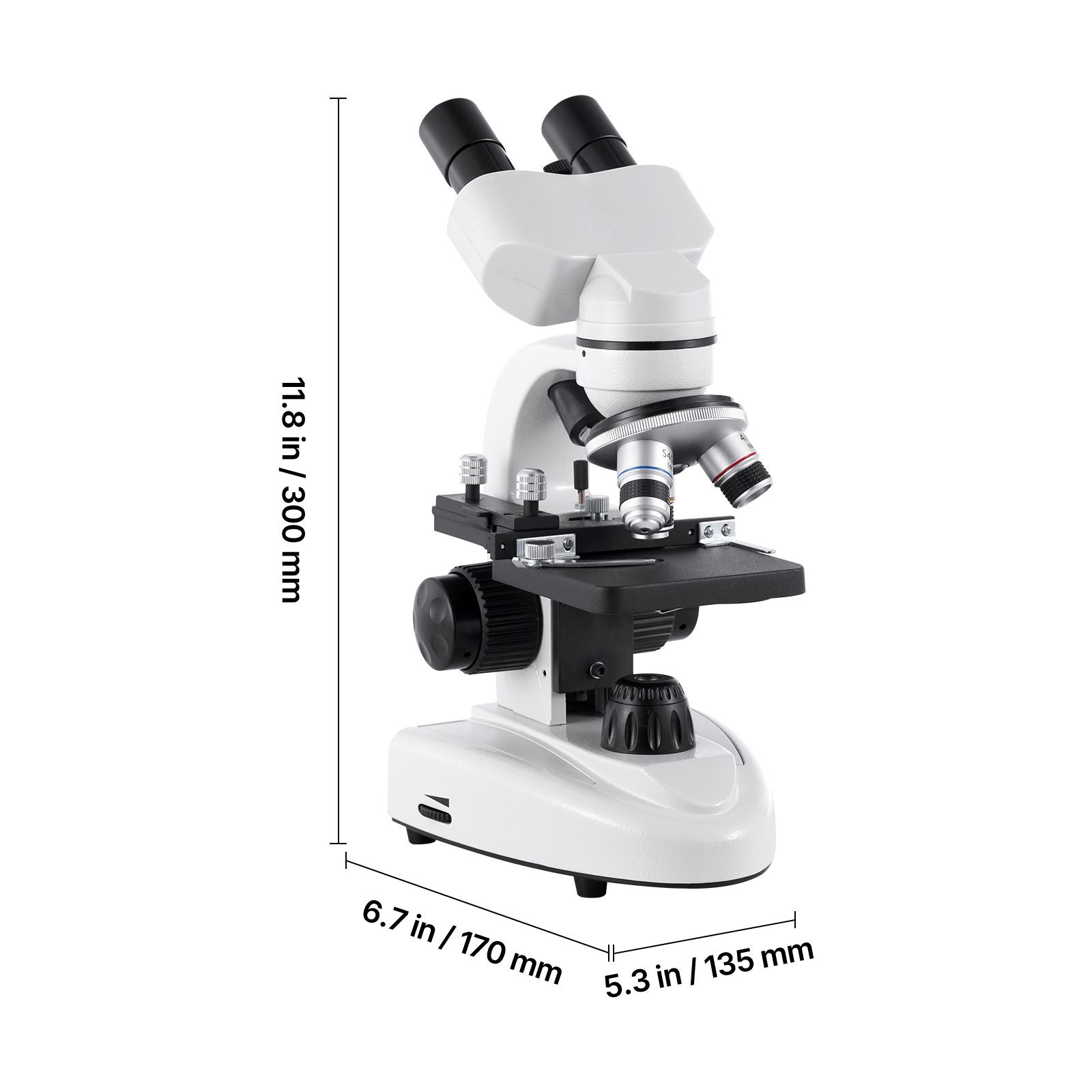 Compound Binocular Microscope, 40-2000X Magnification, Professional Compound Microscope for Adult with Phone Adapter, LED Light, Aluminum Alloy Body, for Lab, School, Home, Education