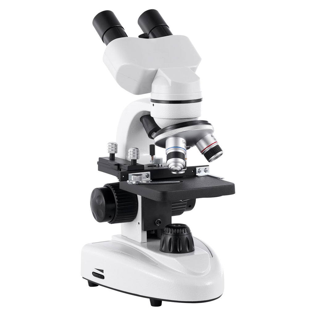 Compound Binocular Microscope, 40-2000X Magnification, Professional Compound Microscope for Adult with Phone Adapter, LED Light, Aluminum Alloy Body, for Lab, School, Home, Education