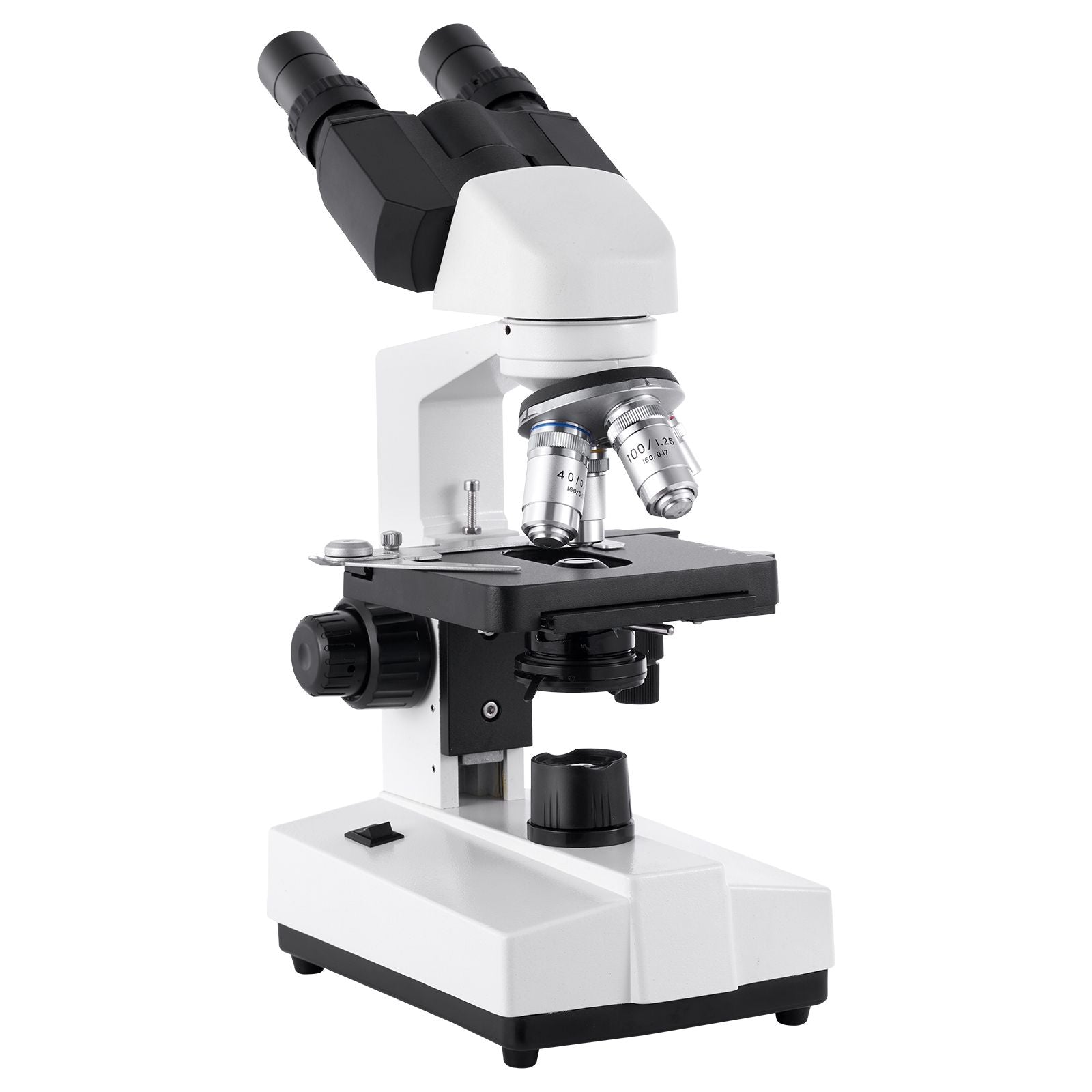 Binocular Microscope, 40-5000X Magnification, Professional Compound Microscope for Adult with Dual Stage and Two Sets of Eyepieces, Aluminum Alloy Body, Includes LED Light and Phone Holder