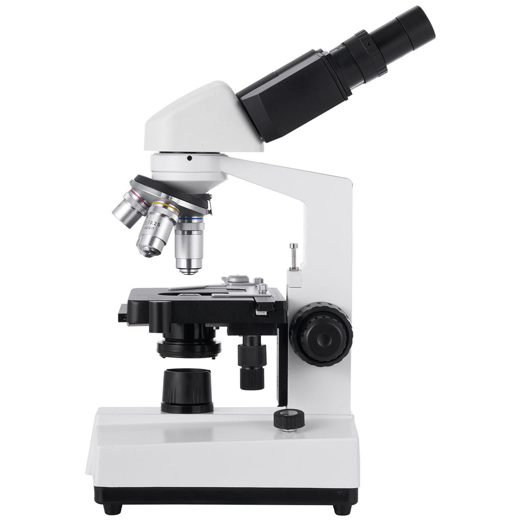 Binocular Microscope, 40-5000X Magnification, Professional Compound Microscope for Adult with Dual Stage and Two Sets of Eyepieces, Aluminum Alloy Body, Includes LED Light and Phone Holder