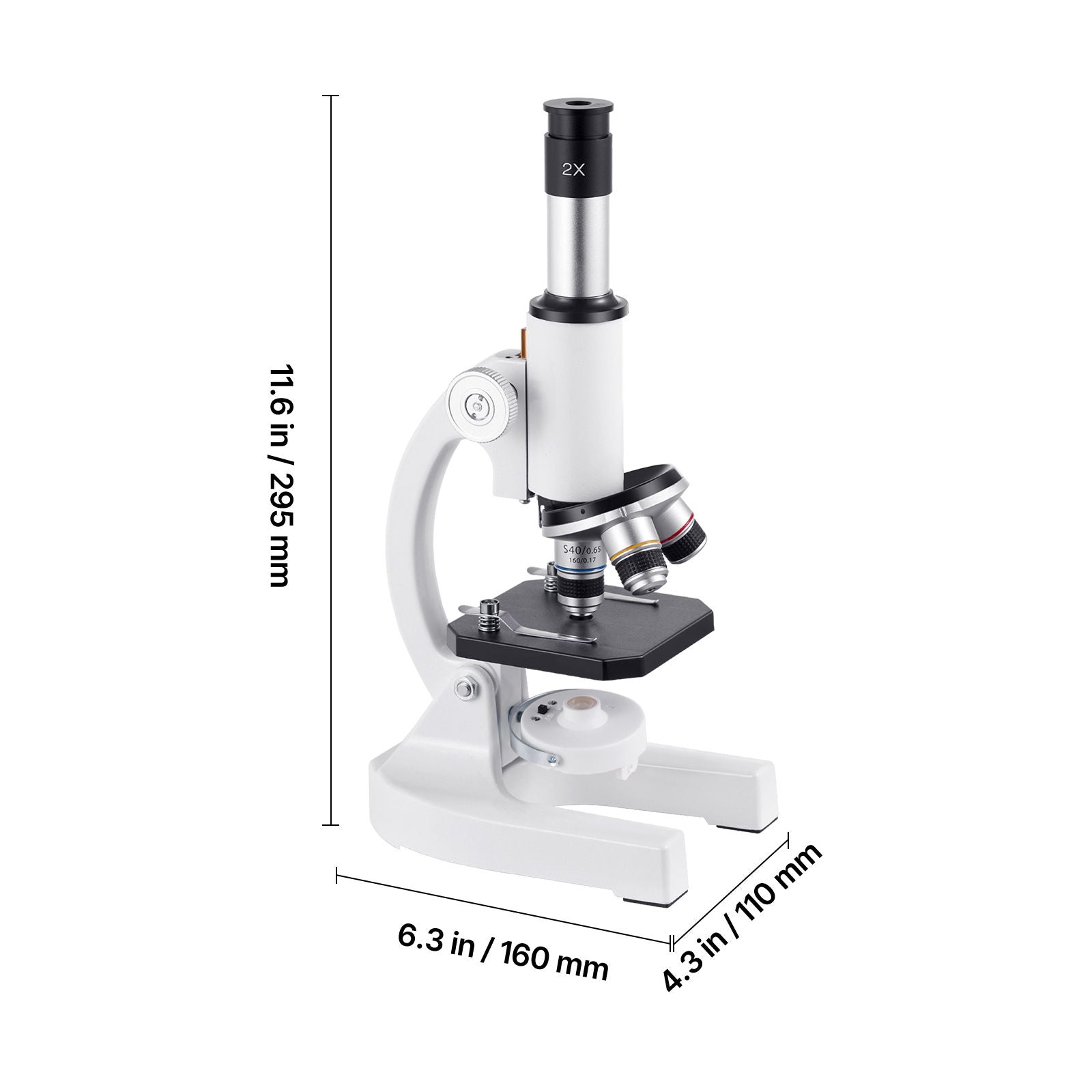 Microscope for Kids Adults, 40X-2000X Professional Compound Microscope Mobile Phone Adapter with LED Light, for Laboratory, School, Home, Education
