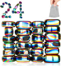 24pcs Rainbow Large Fridge Magnets Stones Science Kit, Irregular Polished Magnetic Whiteboard Locker, Home Kitchen Refrigerator Magnets, Neat Perfect Decorations Gifts Teacher Researcher