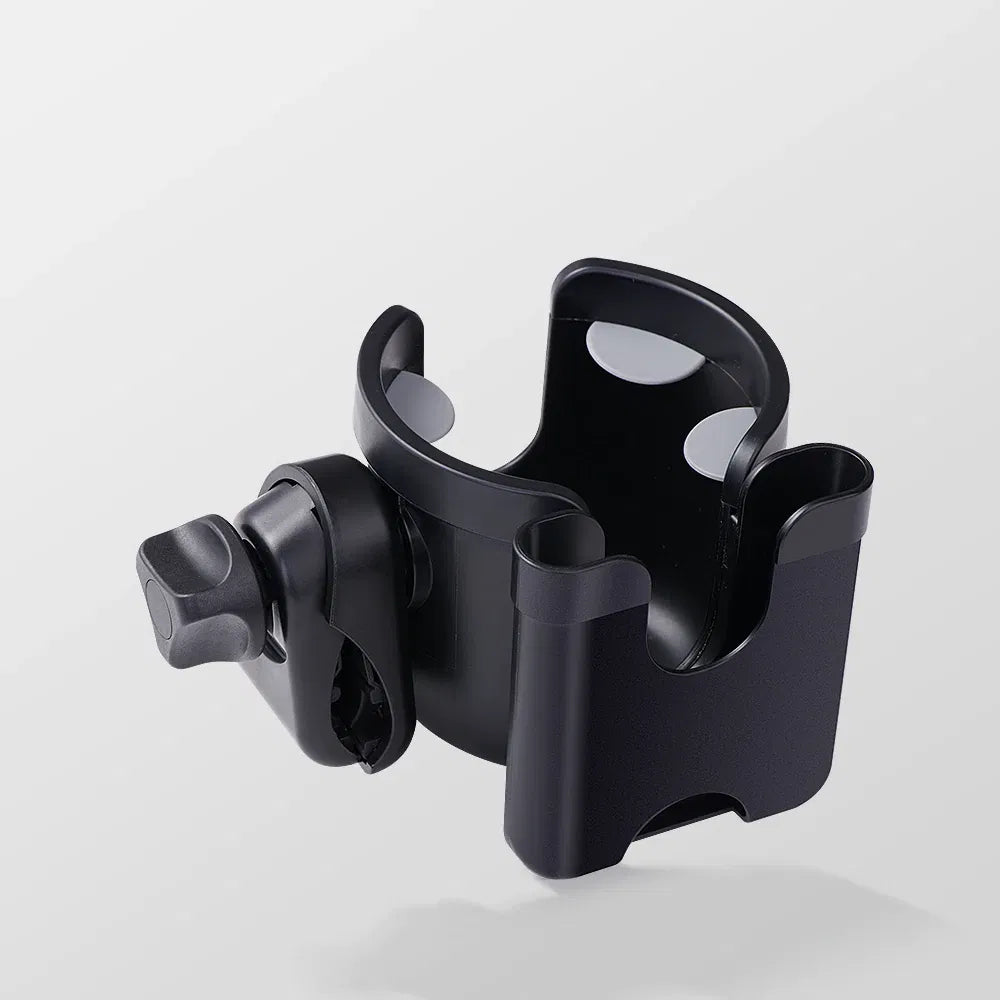 SUNVENO Stroller Universal Cup Holder, 360 Degrees Rotation 2 in 1 Large Bottle Holder with Phone Holder for Stroller, Pushchair,Wheelchair, Walker, Black