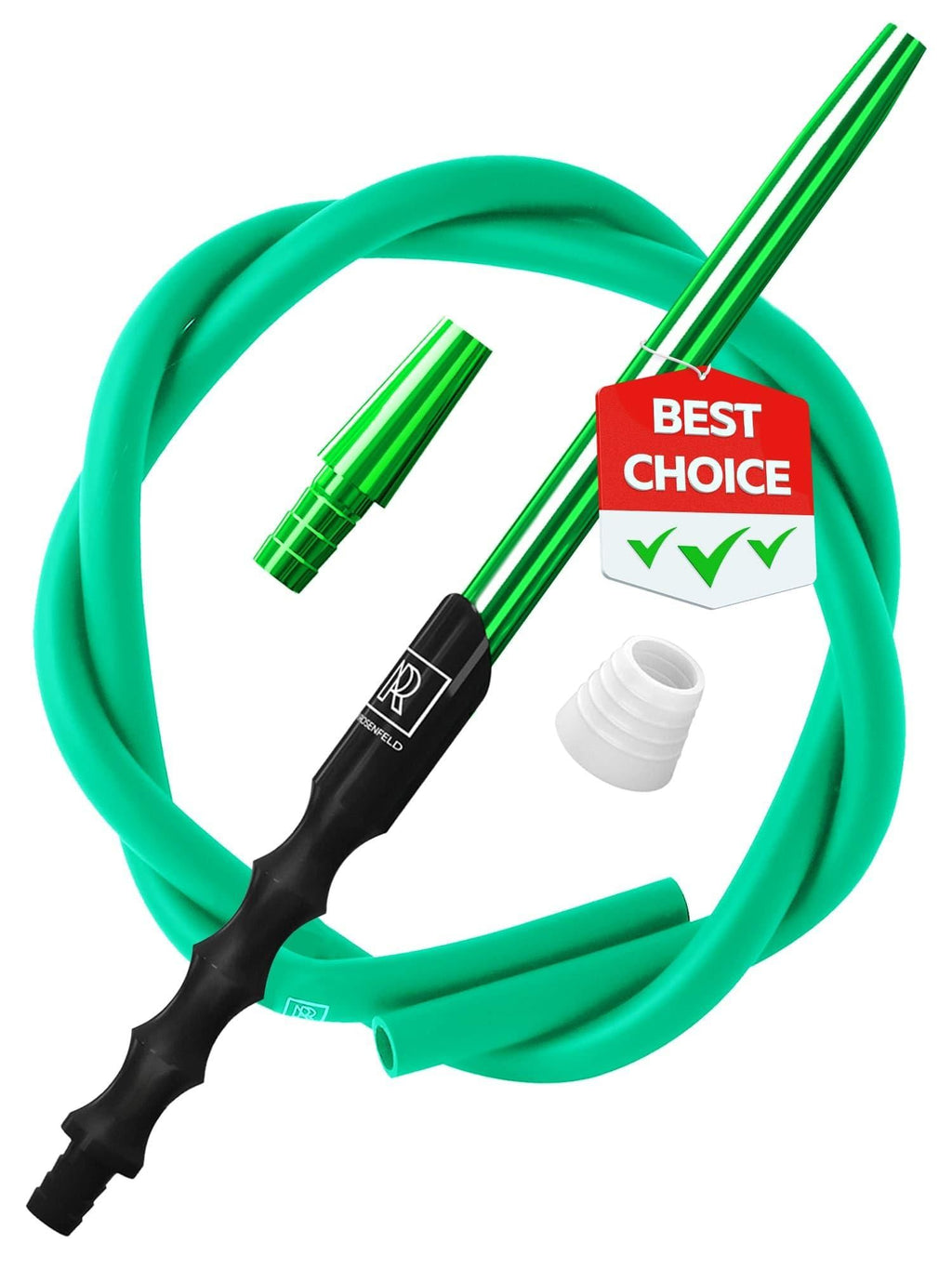 Hookah Hose Green with Hookah Adapter Mouthpiece Cleanable Green Hookah Hose Silicone 60 in and Convenient Aluminum Made Mouthpiece 15 in Modern Hookahs Accessories and Hookah Hose