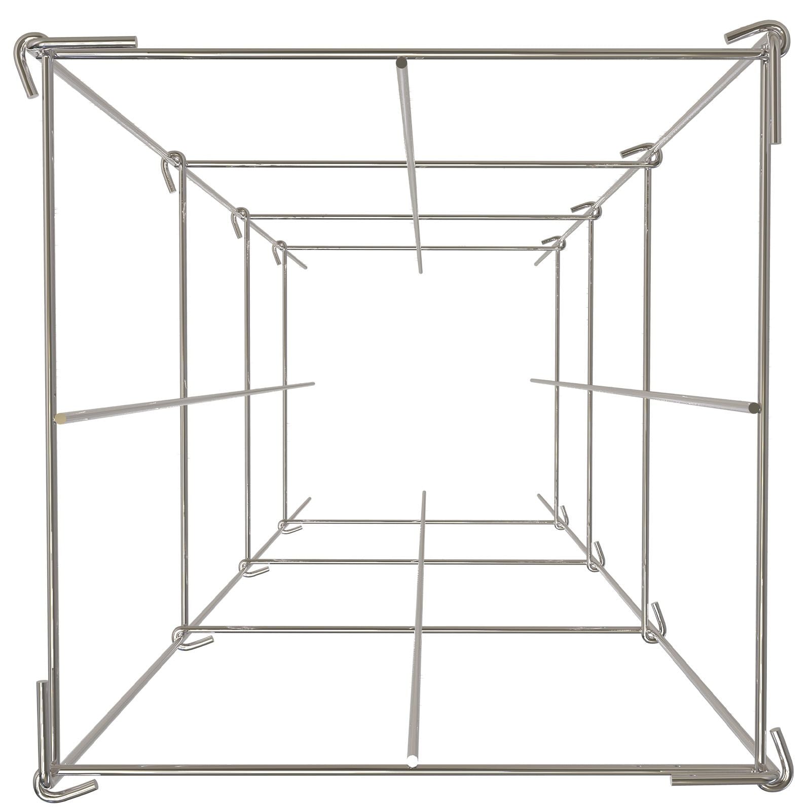 Tomato Cages, 11.8\" x 11.8\" x 46.1\", 10 Packs Square Plant Support Cages, Silver PVC-Coated Steel Tomato Towers for Climbing Vegetables, Plants, Flowers, Fruits