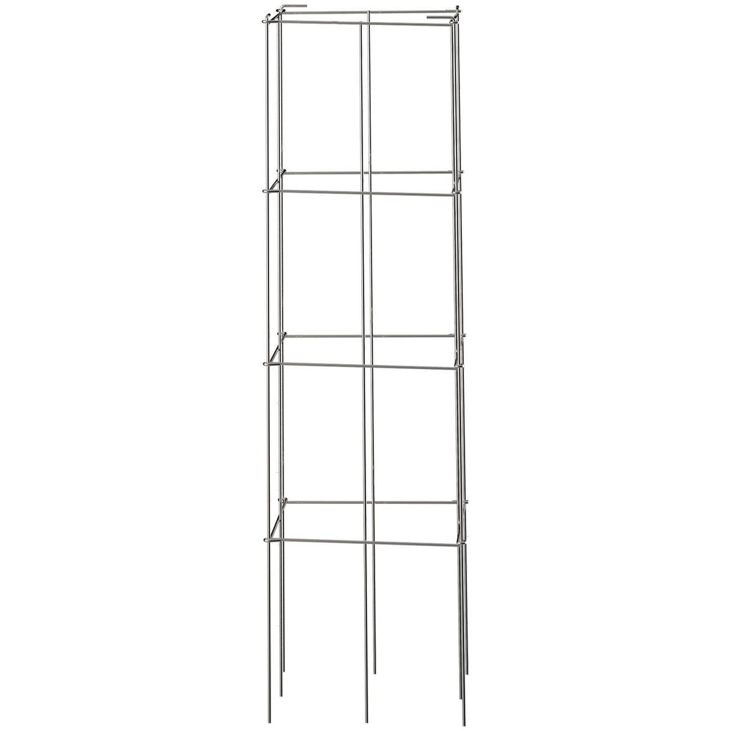 Tomato Cages, 11.8\" x 11.8\" x 46.1\", 10 Packs Square Plant Support Cages, Silver PVC-Coated Steel Tomato Towers for Climbing Vegetables, Plants, Flowers, Fruits