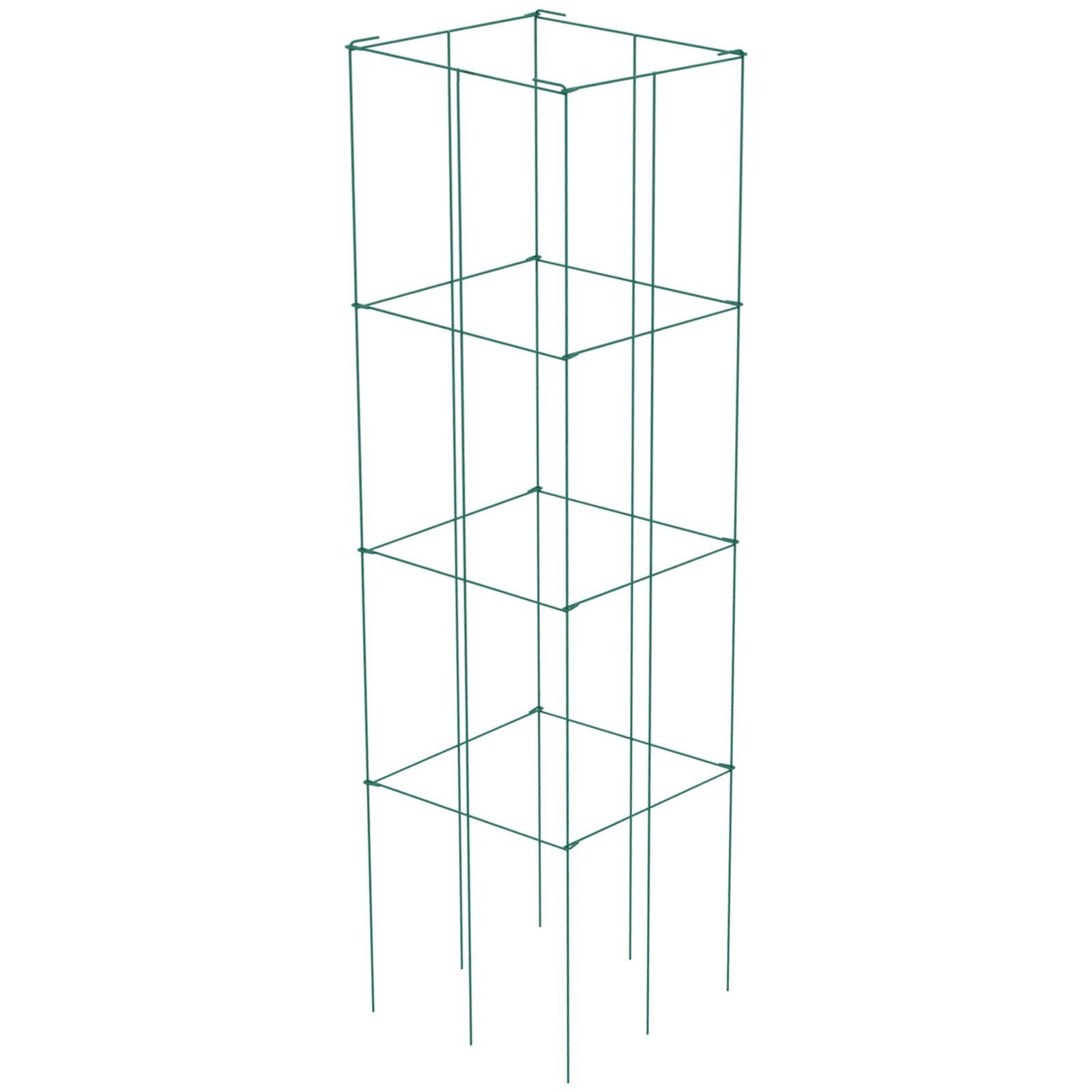 Tomato Cages, 11.8\" x 11.8\" x 46.1\", 5 Packs Square Plant Support Cages, Green PVC-Coated Steel Tomato Towers for Climbing Vegetables, Plants, Flowers, Fruits