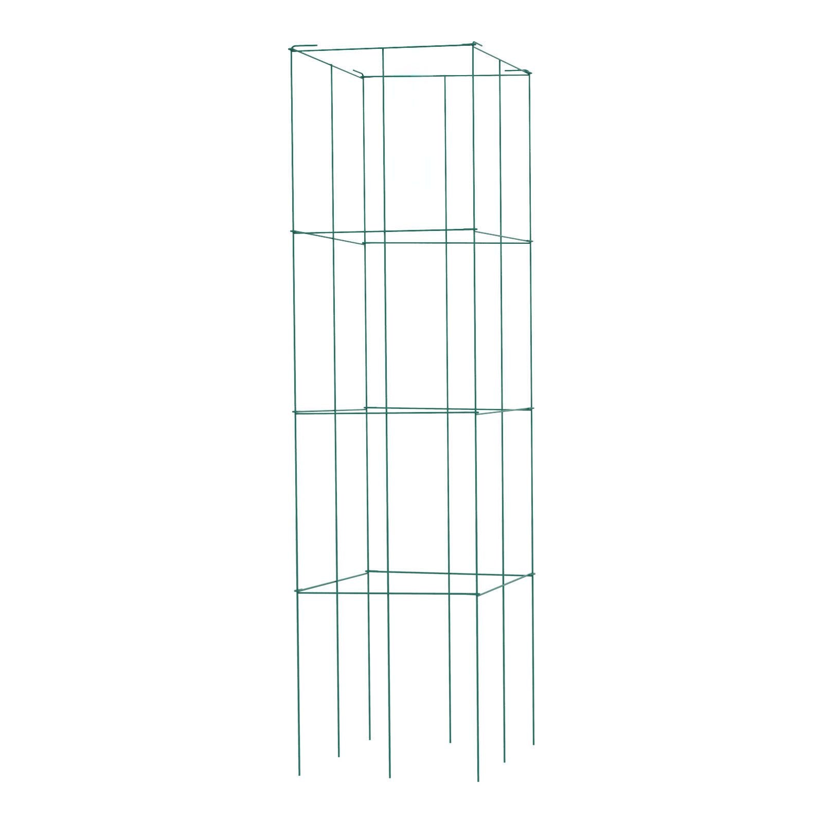 Tomato Cages, 11.8\" x 11.8\" x 46.1\", 5 Packs Square Plant Support Cages, Green PVC-Coated Steel Tomato Towers for Climbing Vegetables, Plants, Flowers, Fruits