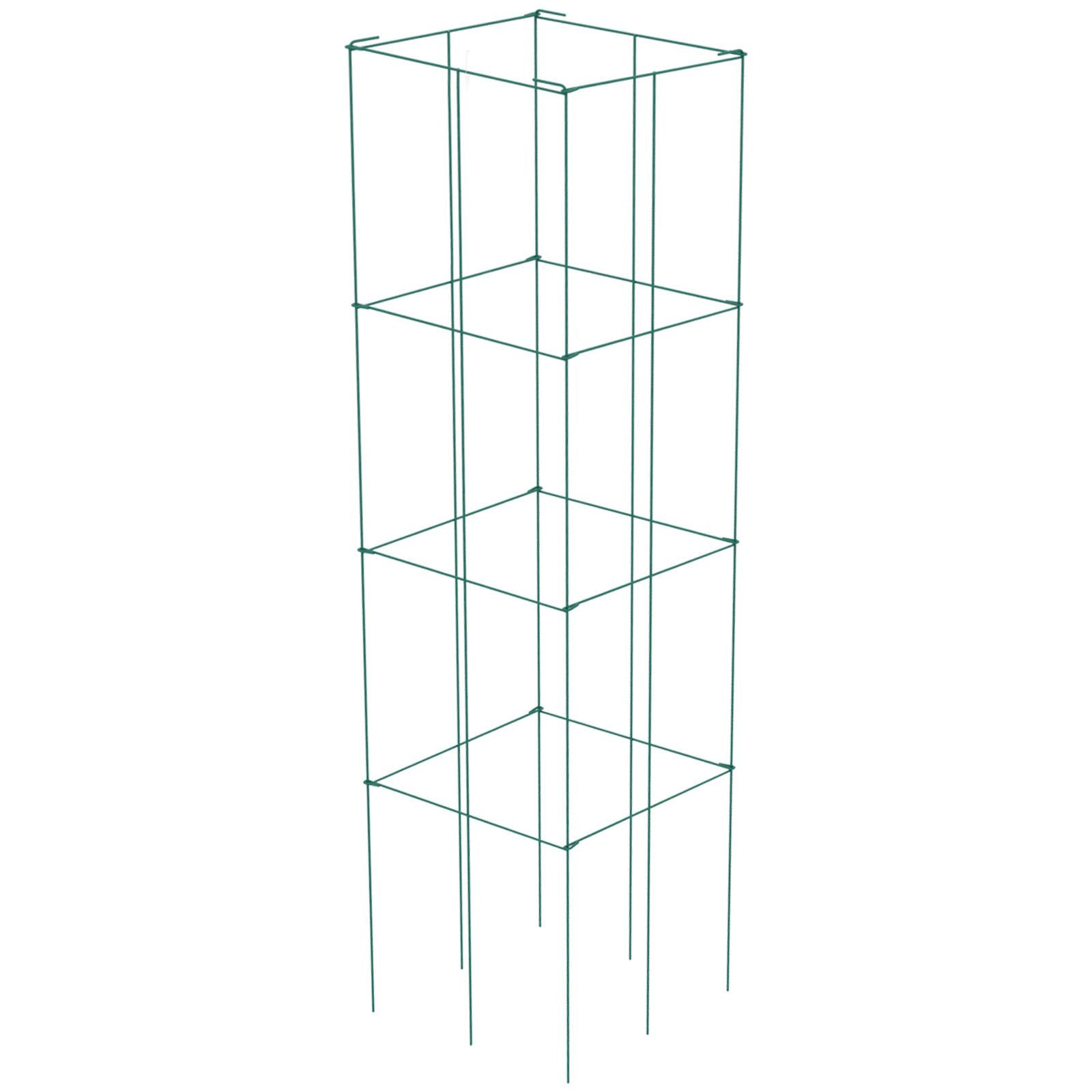 Tomato Cages, 11.8\" x 11.8\" x 46.1\", 10 Packs Square Plant Support Cages, Green PVC-Coated Steel Tomato Towers for Climbing Vegetables, Plants, Flowers, Fruits