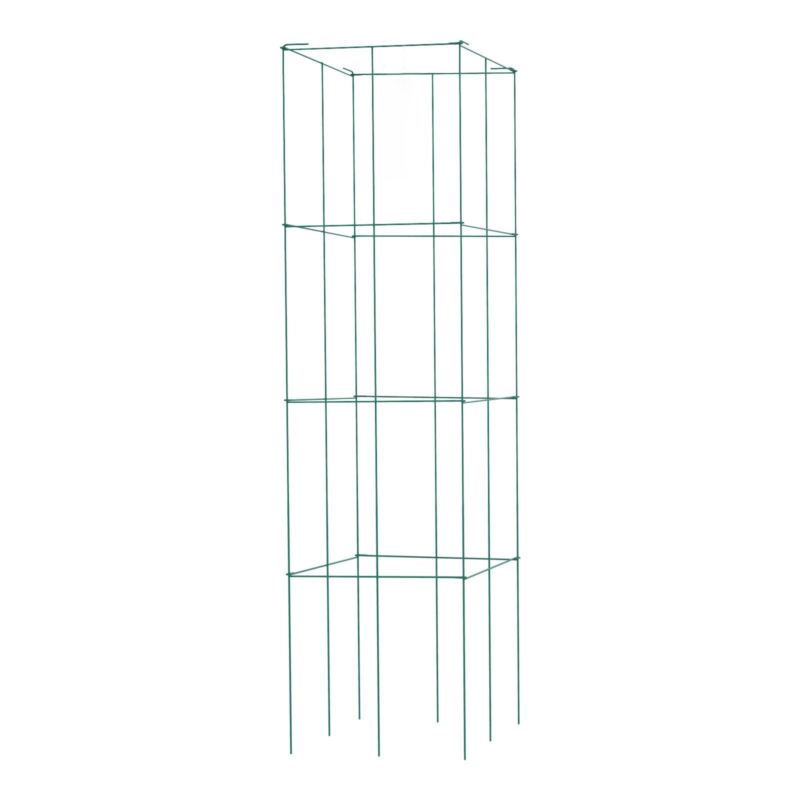 Tomato Cages, 11.8\" x 11.8\" x 46.1\", 10 Packs Square Plant Support Cages, Green PVC-Coated Steel Tomato Towers for Climbing Vegetables, Plants, Flowers, Fruits