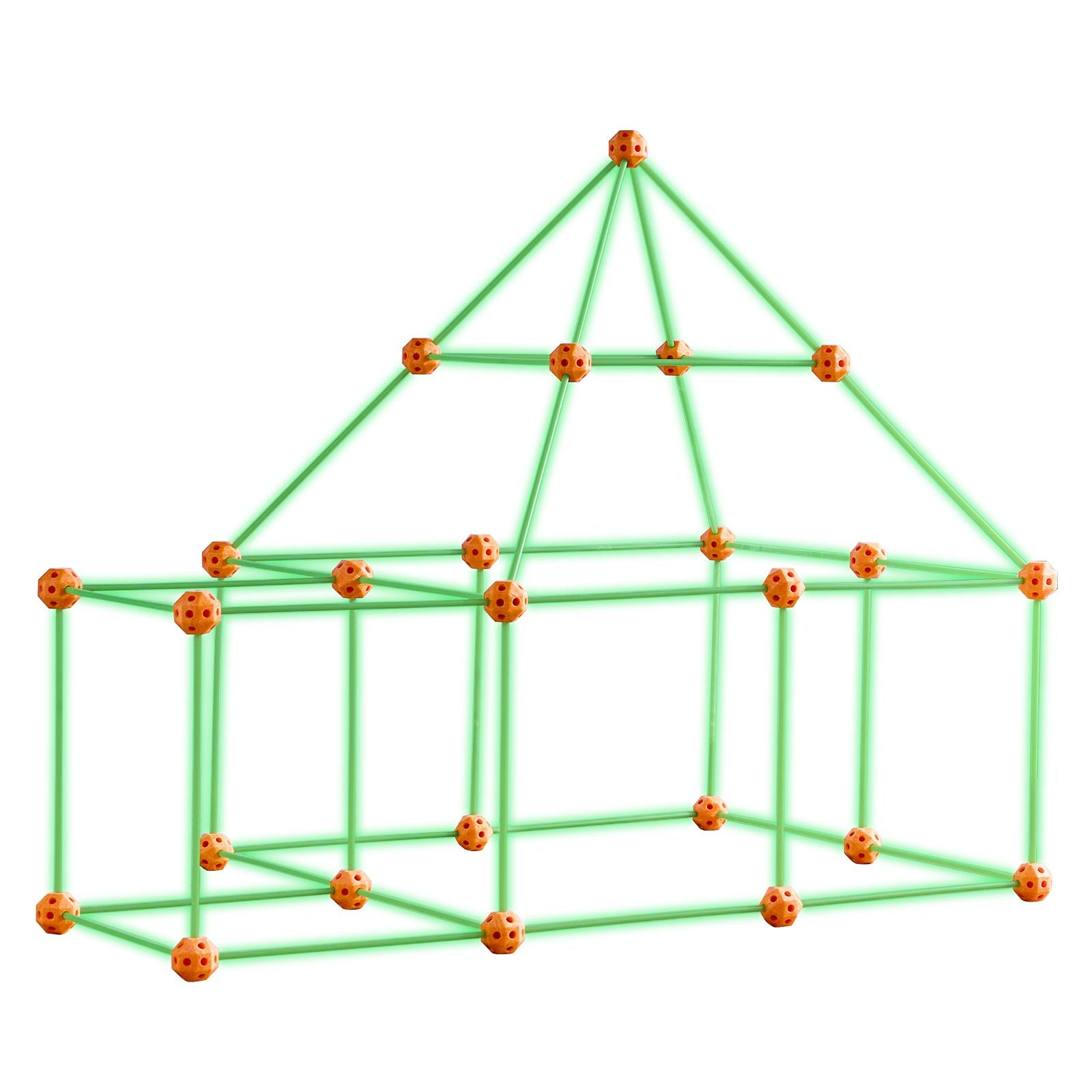 Fort Building Kit for Kids, 85PCS Glow in The Dark STEM Building Toys, Educational Gift for 4 5 6 7 8+ Year Old Boys & Girls, Indoor Outdoor Play Tent Construction Toys with 55 Rods and 30 Balls