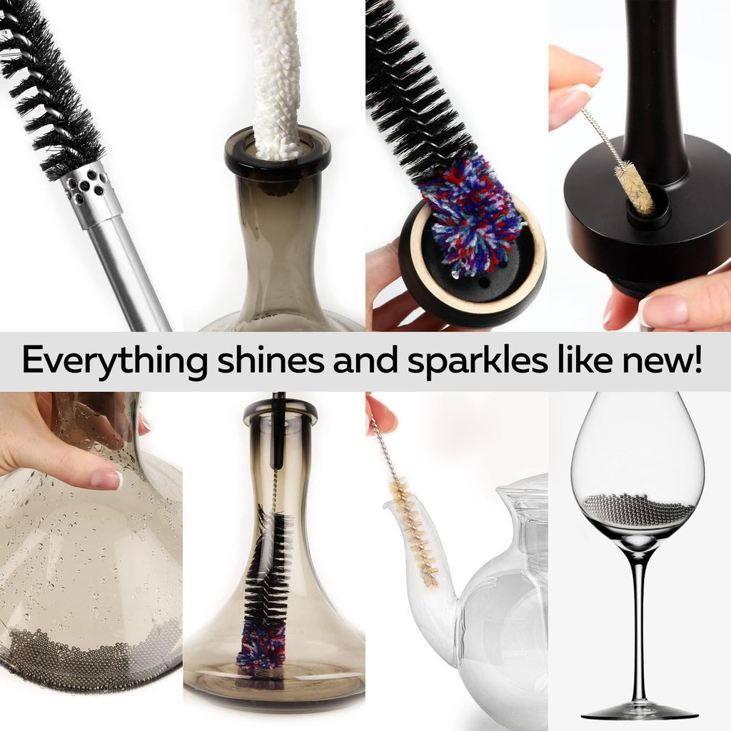 Premium Cleaning Set with 4 Brushes & 500 Stainless Steel Cleaning Beads