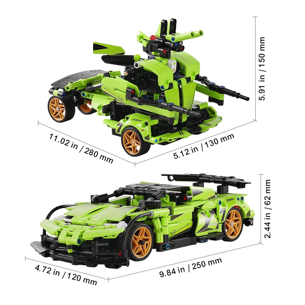 STEM Building Toys for Kids, 2-in-1 461 PCS Blocks, Remote Control Car Building Kits Remote & APP Controlled Car/Robot, RC STEM Robots Building Set Gifts for Boys Girls Aged 6+