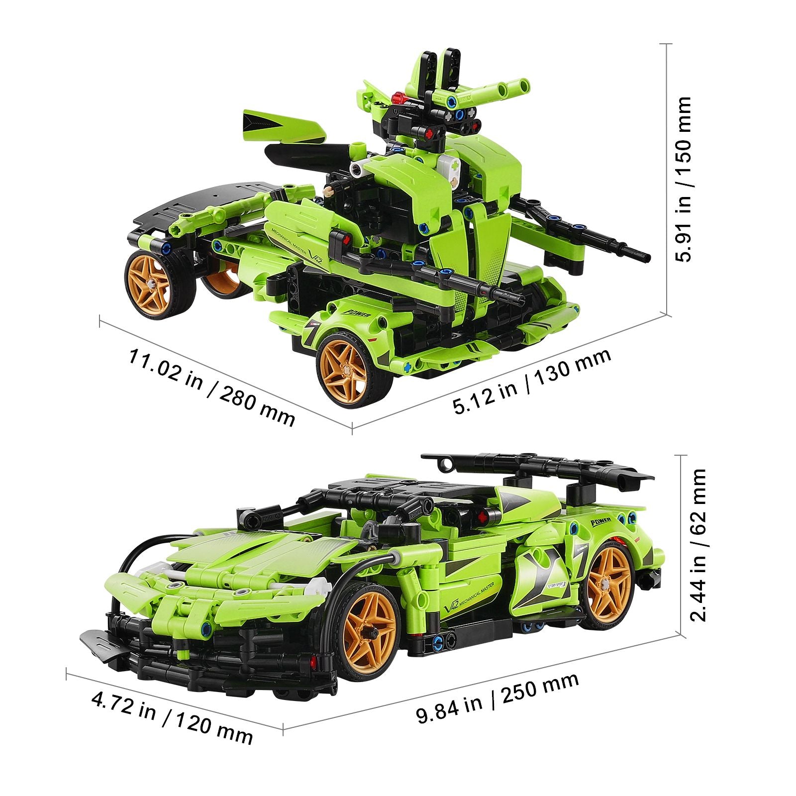 STEM Building Toys for Kids, 2-in-1 461 PCS Blocks, Remote Control Car Building Kits Remote & APP Controlled Car/Robot, RC STEM Robots Building Set Gifts for Boys Girls Aged 6+