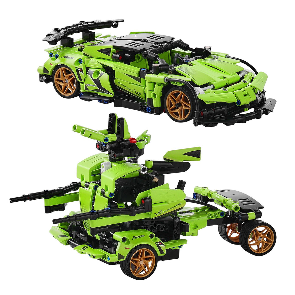 STEM Building Toys for Kids, 2-in-1 461 PCS Blocks, Remote Control Car Building Kits Remote & APP Controlled Car/Robot, RC STEM Robots Building Set Gifts for Boys Girls Aged 6+